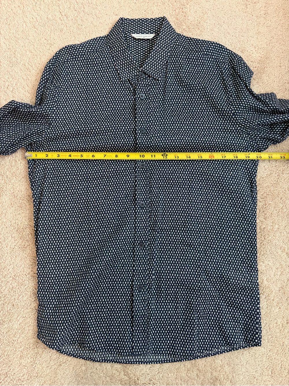 Chris Christy Men's Long Sleeve Button Down Collared Shirt Size Large (100) Blue - Picture 9 of 9